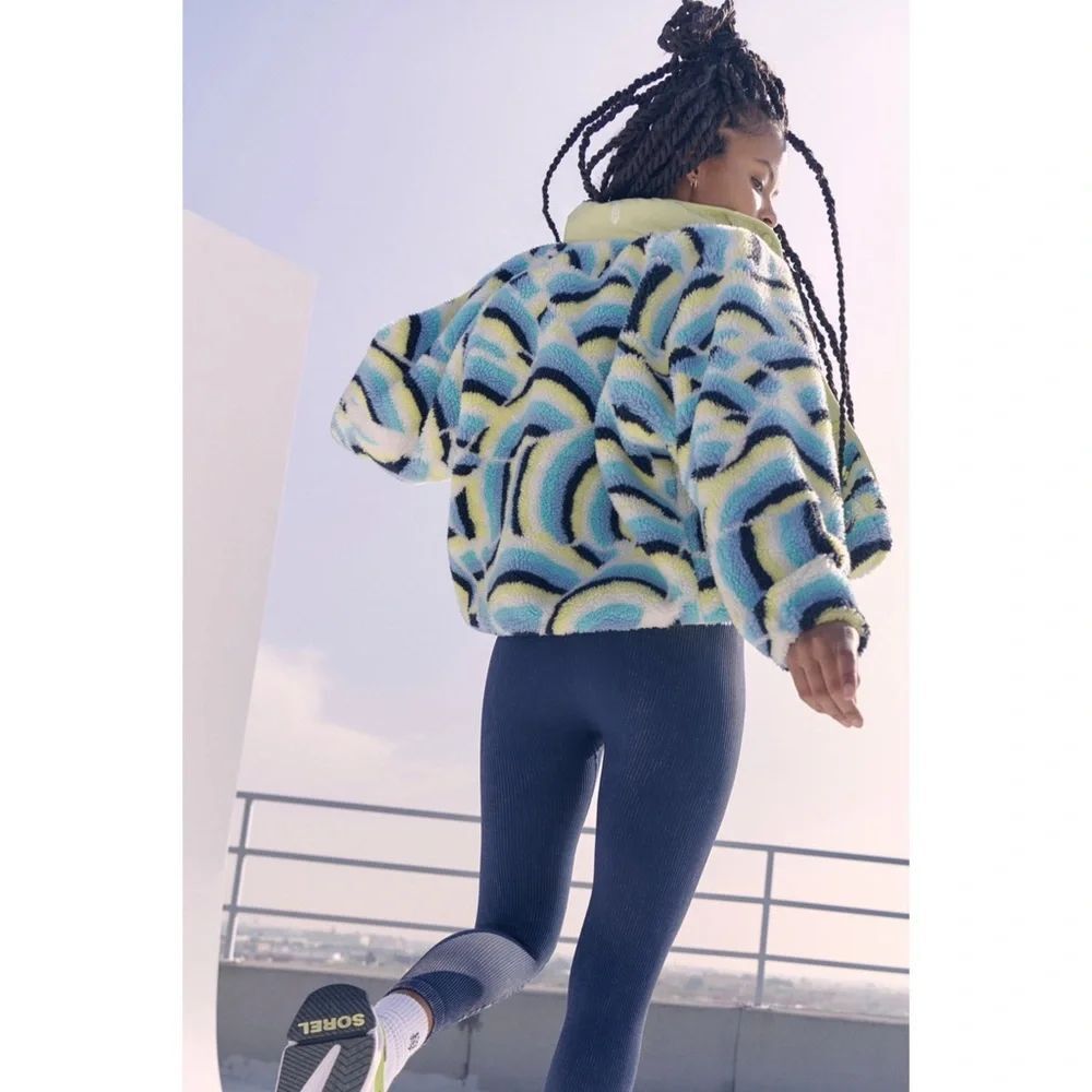 Free People Hit The Slopes Printed Fleece Jacket